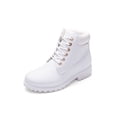thumbnail image 4 of Fangasis Women Combat Boot Warm Ankle Booties Lug Sole Winter Boots Outdoor Lightweight Short Bootie White With Lined 7, 4 of 8