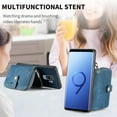 thumbnail image 5 of Phone Case for Samsung Galaxy S9 Plus Zipper Wallet Cover with Credit Card Holder Slot Shoulder Crossbody Strap Long Lanyard Leather Cell Silicone S9+ 9S 9+ S 9 9plus S9plus Women Girls Blue, 5 of 7