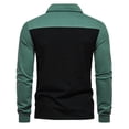 thumbnail image 5 of Momihoom Men's Long Sleeve Colorblock Shirt with Contrast Collar and Button Placket, 5 of 9