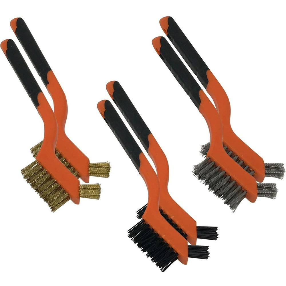 FactorDuty 6 PCS Mini Wire Brush Set Brass Nylon Stainless Steel