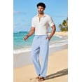 thumbnail image 2 of COOFANDY Men's Cotton Linen Pants Elastic Waist Drawstring Summer Beach Trousers Casual Yoga Pant, 2 of 6