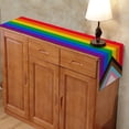 thumbnail image 3 of Rainbow Table Runner Rustic June Pride Month LGBTQ+ Party Decoration Linen Farmhouse Home Dining Room Kitchen Table Decor (13.8" x 71"), 3 of 5