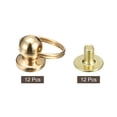thumbnail image 3 of Unique Bargains 6x8mm Ball Head Stud Rivets Screw Back with Double Split Ring, 12Pack Button Nipple Rivet, Gold Tone, 3 of 4