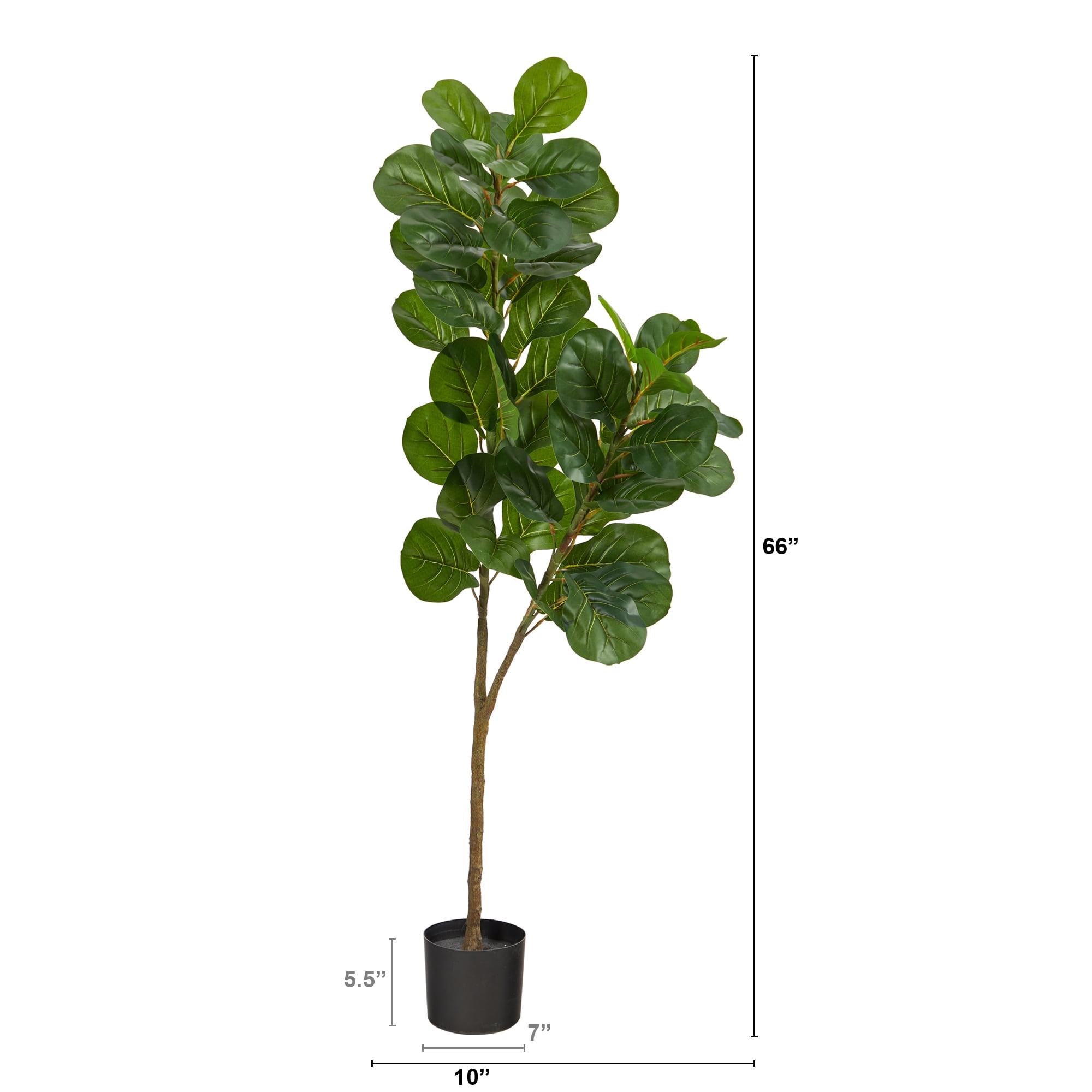 Nearly Natural 5.5' Fiddle Leaf Fig Artificial Tree, Green