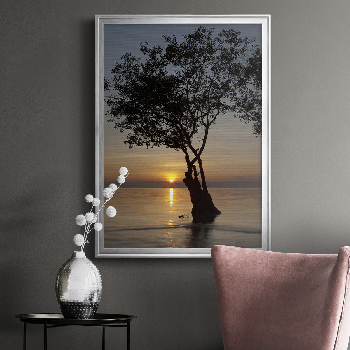 Sunset Silhouette Premium Framed Print - Ready to Hang