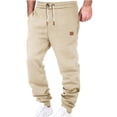 thumbnail image 3 of DODADAWANJ Men's Big and Tall Sweatpants Casual Elastic Bottom Workout Pants Drawstring Elastic Waist Sweatpant Plain Baggy Pants with Pockets Beige XXXXL, 3 of 8