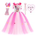 thumbnail image 1 of Vestido largo de princesa para niñas, disfraz de caramelo de arcoíris para niños, vestido de tutú, ropa de piruleta de helado para fiesta de cumpleaños de carnavalM (4-5T) Gao Jinjia LED, 1 of 2