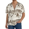 thumbnail image 2 of Picia Western Desert Cowboys3 Men's Linen Shirts Short Sleeve Cuban Beach Shirts Casual Shirts Button Down Shirt for Men Beach Summer Wedding Shirt-Medium, 2 of 7
