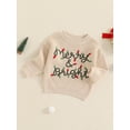 thumbnail image 2 of Bagilaanoe Baby Boy Girl Christmas Sweater for Infant Long Sleeve Embroidery Pullover 3M 6M 9M 12M 18M 24M 3T Toddler Warm Jumpers Tops Fall Loose Knitwear, 2 of 6