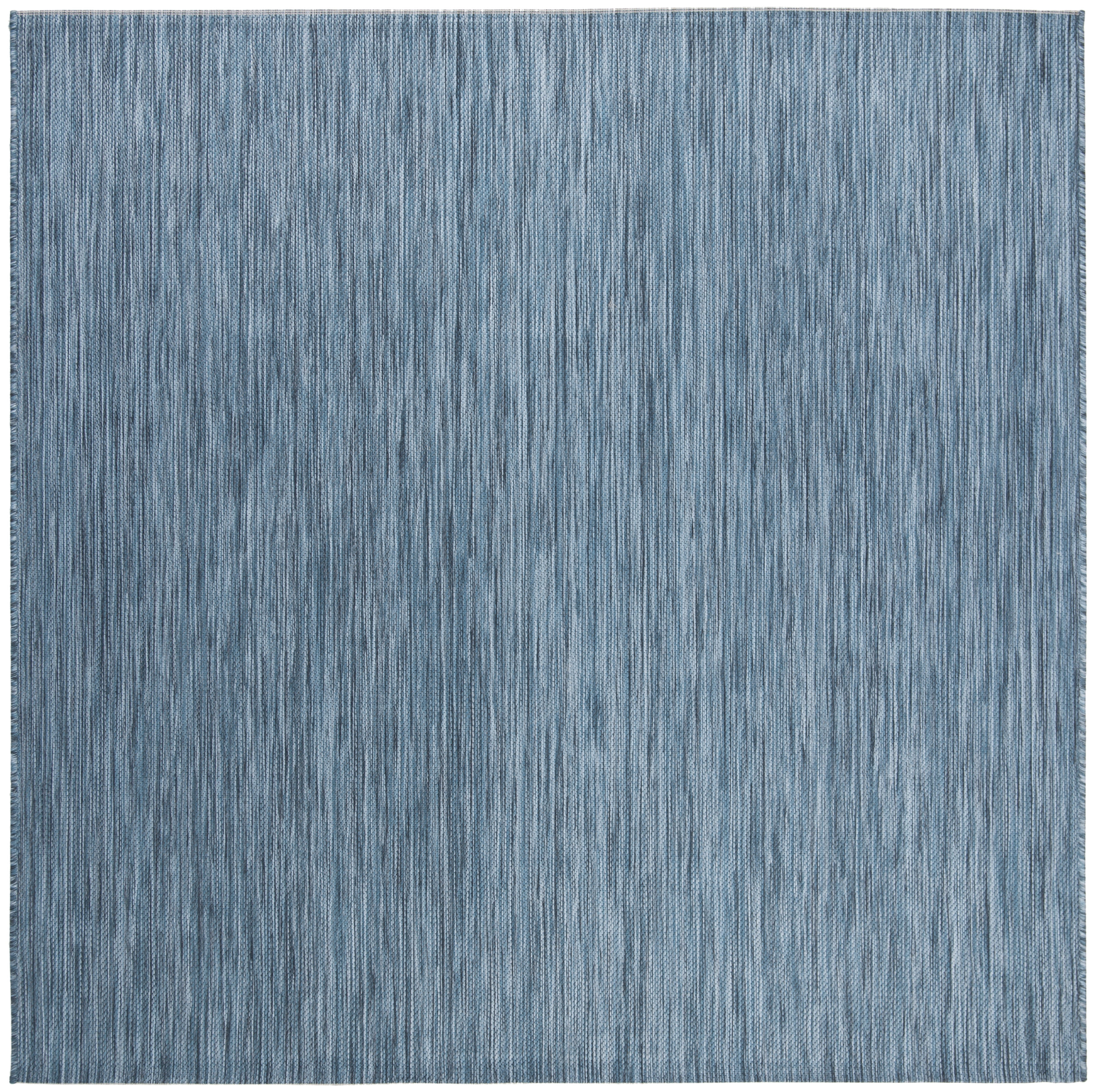 SAFAVIEH Beach House Tayler Solid Indoor/Outdoor Area Rug, Blue, 6'7" x 6'7" Square
