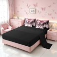 thumbnail image 4 of Homewish Pink Butterfly Twin Bedding, Diamonds Glitters Print Bedding Comforter Set, Black Reversible, 7 Pieces, 4 of 7