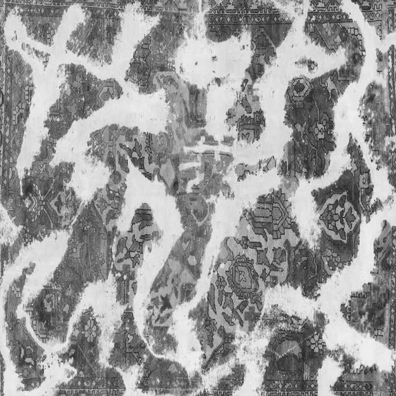 Ahgly Company Indoor Square Abstract Gray Modern Area Rugs, 7' Square