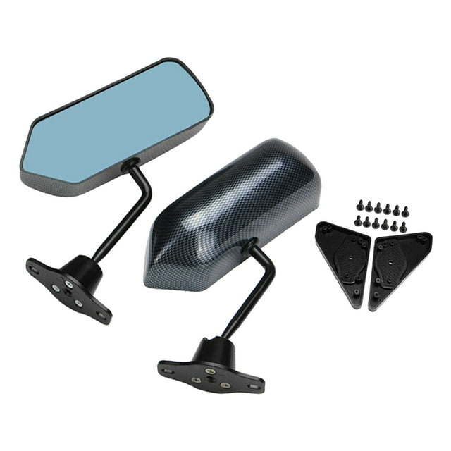 Universal Estilo Fibra de Carbono Espejo Azul Soporte Espejos Retrovisores Laterales , negro3