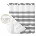 thumbnail image 2 of Grey Stripe No Hook Shower Curtain Waterproof, Bathroom Curtains with Snap in Liners and See Through Top Window, Minimalist Farmhouse Striped Hotel Style Bathtub Curtains Shower 72"Wx72"L, 2 of 8