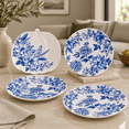Blue Flora Haven Dinner Plates Set Of 4 11 In Ceramic - Walmart.com
