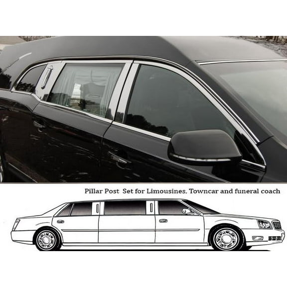 Stainless Steel Pillar Trim 6Pc Fits 2010-2020 Lincoln MKT PP50674 QAA