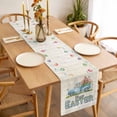thumbnail image 3 of Table Runner 60 Inches Long for Kitchen Dining, Happy Easter Dresser Scarf Farmhouse, Dining Table Decorations for Wedding/Parties, Watercolor Floral Truck Eggs Rabbits Spring Beige 13 x 60 In, 3 of 8