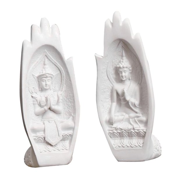 Escultura de mano de Buda Zen Artístico Lao Buda Estatua budista Decoración Blanco Sunnimix Decoraciones de bergamota de Buda