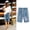 Light Blue, variant on ALLLIST Short Women's Shorts Straight-Leg Blue High Floral Trousers with Pockets Elastic Skorts for Girls 95% Polyester 5% Spandex Trousers XXL