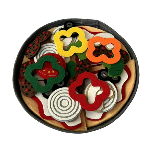 Juego de comida para Pizza, juguetes educativos, accesorios de cocina multicolores divertidos, juguetes de cocina, juguete de Pizza de fieltro para ni