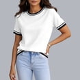 thumbnail image 2 of jiaxiM Short Sleeve Sweater for Women Light-Weight Crew Neck Summer Tops Dressy Casual Women's Clothes 2026, S-XXL, 2 of 5