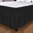 thumbnail image 3 of Elastic Wrap Around Bed Skirt Dust Ruffle Smooth Soft Bed Frame Cover 15-inch Drop (Twin, Black), 3 of 9