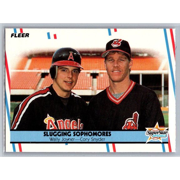 Near Mint Slugging Sophomores Wally Joyner Cory Snyder 1988 Fleer #622 MLB Baseball Card