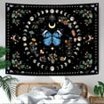 thumbnail image 4 of Gojian Yellow Butterfly Moon Flower Tapestry Botanical Floral Plant Boho Tapestry for Bedroom Aesthetic Vintage Tapestries Wall Hanging for Living Room Dorm, 4 of 6