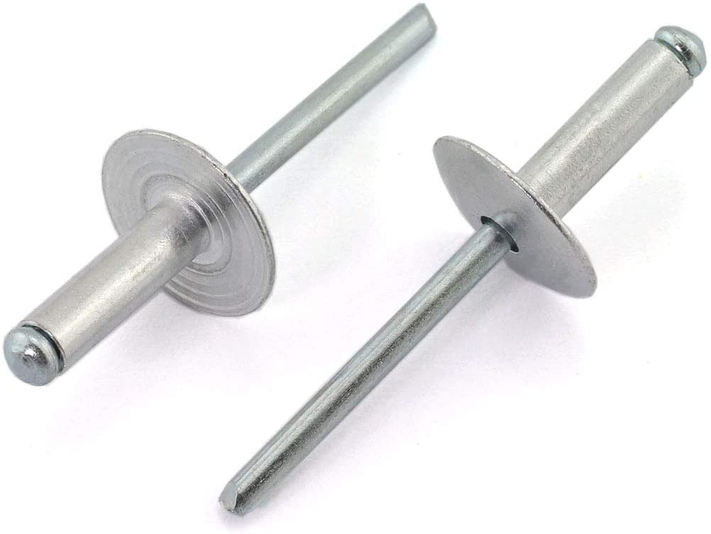 50 4.8mm x 25mm multigrip Large Flange pop blind rivets aluminium/steel 4.8 x 25 