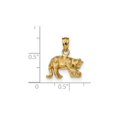thumbnail image 2 of 14k Yellow Gold Solid Satin Concave Cat Pendant, 2 of 2