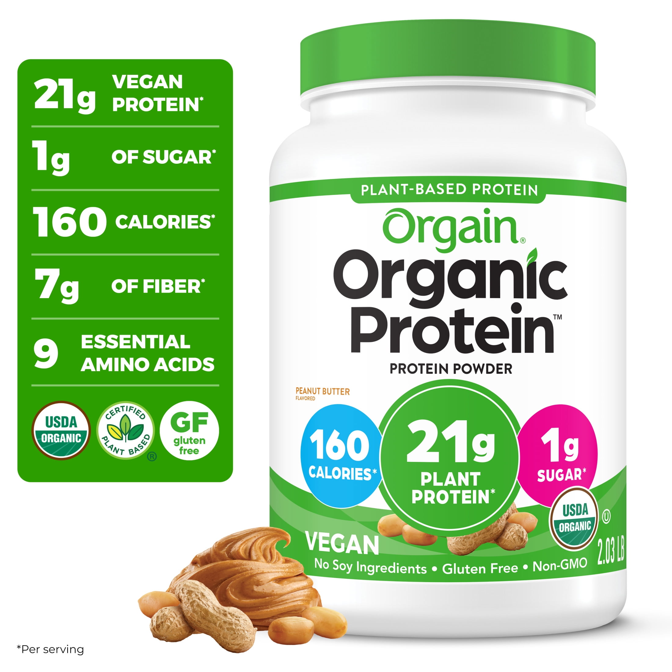 Orgain Organic Vegan Protein Powder Vanilla Bean 2.03lb Plant