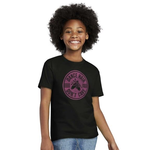 Dance Hair Dont Care Joke Ballet Barre Girls Kids T Shirt Tees Teen Brisco Brands L