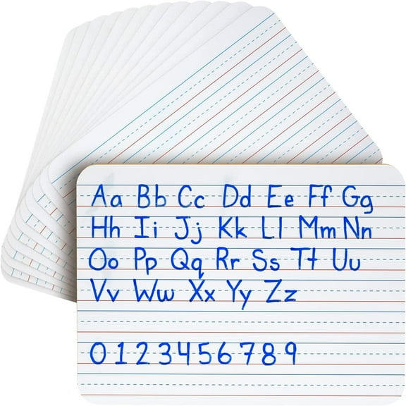 10 Pack Double Sided Small Dry Erase White Boards with Lines - Whiteboards for Students and Classroom Supplies