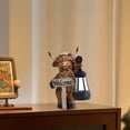 thumbnail image 5 of Surpdew Solar Highland Cow Garden Statue with Lantern Cute Resin Outdoor Decor for Farmhouse Yard, Patio, Porch Unique Cow Gifts for Mom, Grandma, Women Mother's Day Birthday Decorations, 5 of 9