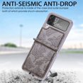 thumbnail image 5 of Allytech Slim Case for Samsung Galaxy Z Flip4, Embossed Butterfly PU Leather Clear PC Bumper Protective Case,Gray, 5 of 5