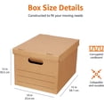 thumbnail image 2 of Moving Boxes with Handles and Lids, 15x10x12 in, Brown, 20 Pack, 2 of 7