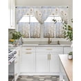 thumbnail image 4 of Daisies Flowers Swag Kitchen Curtains Sets for Windows 24 Inch Length, Modern Smear Art Neutral Textured Short Window Curtain Panels Swags Valances and Tiers 3 Piece Set for Cafe/Dining Room, 4 of 5