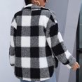 thumbnail image 4 of Hvyesh Womens Sherpa Lined Flannel Jacket Lapel Button Down Fleece Plaid Shirt Casual Shacket Coat with Pockets, 4 of 7