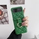thumbnail image 1 of Lujosa funda de teléfono a cuadros con diamantes para Samsung Galaxy Z Flip 4 3 Z Flip3 Flip4 5G, bonita funda con anillos para los dedos, fundas de cuero con bisagras zhangmengya LED, 1 of 2