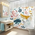 thumbnail image 3 of Kids Whale Shower Curtain Bathroom Set 71Wx71H Inches with Snap in Liner Bath Accessories Funny Cute Cartoon Fish Ocean Sealife Underwater Coral Starfish Art Home Decor Fabric 12 Pack Hooks, 3 of 6