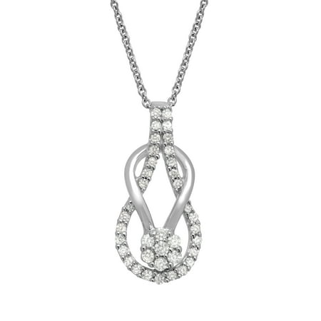 1/3 ct Diamond Loop Pendant Necklace in Sterling Silver