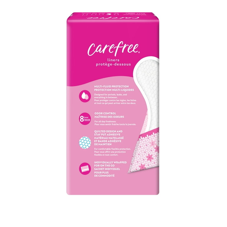 CAREFREE® Panty Liners, Thin To Go, Unscented, 8 Hour Odor Control, 60ct
