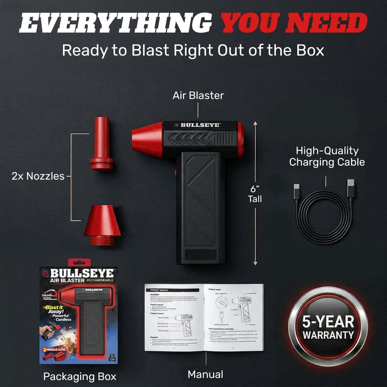 Bullseye Pro Rechargeable Electric Air Duster 130000 RPM photo 8