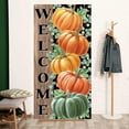 thumbnail image 3 of jopioc Fall Pumpkin Eucalyptus Door Cover for Front Porch, Autumn Thanksgiving Harvest Birthday Party Baby Shower Decoration and Supplies for Home, 70.8*35.4in, 3 of 6