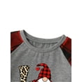 thumbnail image 3 of Honganda Parent-Child Match Pajamas, Santa Tops with Plaid Pants/Jumpsuit, Gray, 3 of 5