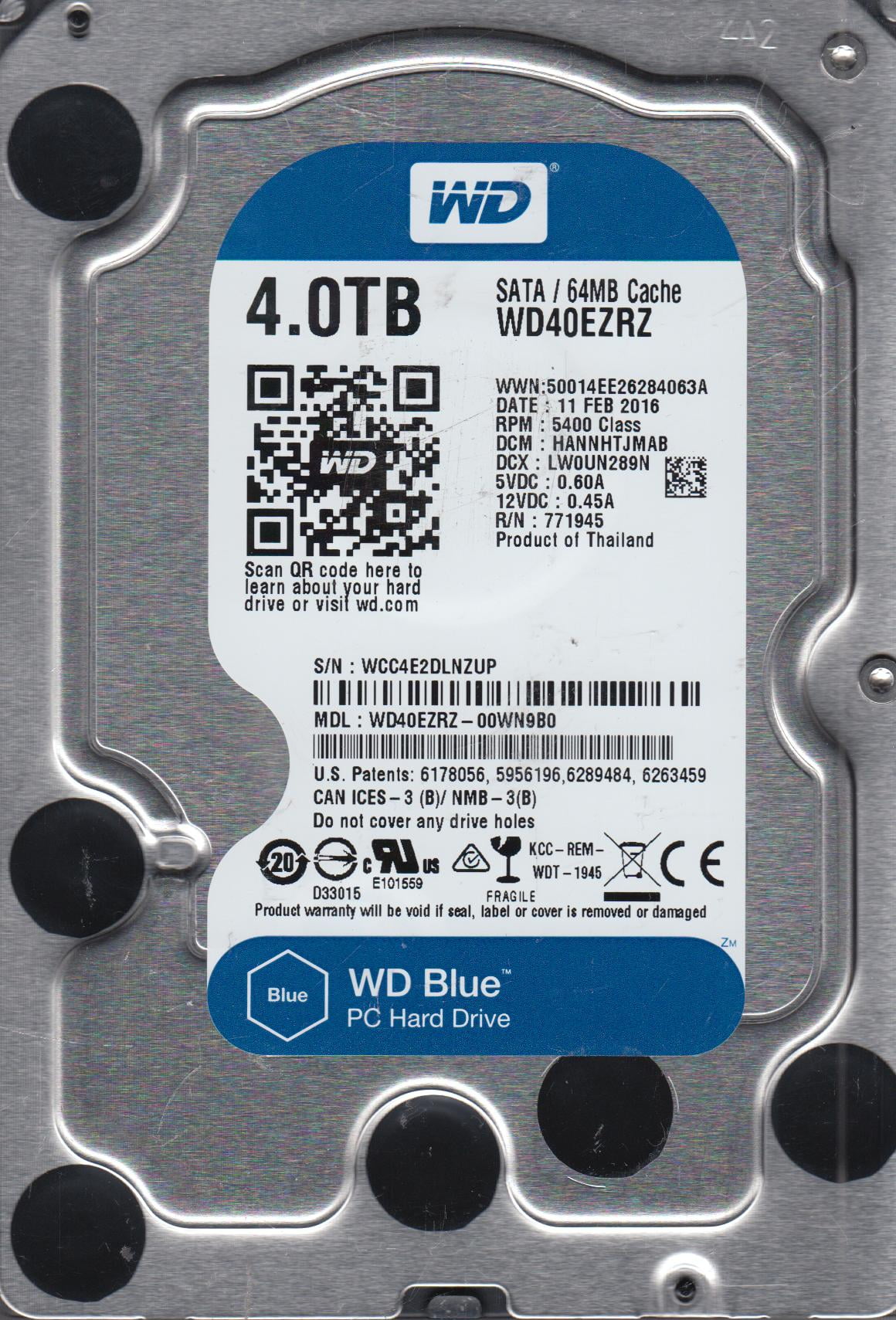 Western Digital WD40EZRZ 4TB 3.5 SATA HDD□現状品｜3.5 SerialATA