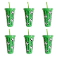 thumbnail image 1 of Soccer Plastic Tumbler with Lid and Straw, Reusable Football Cups, Eco Friendly Football Party Cups for Fan Men Women Soccer Team Gifts Favors Sports Themed Party Decoration, 1 of 7