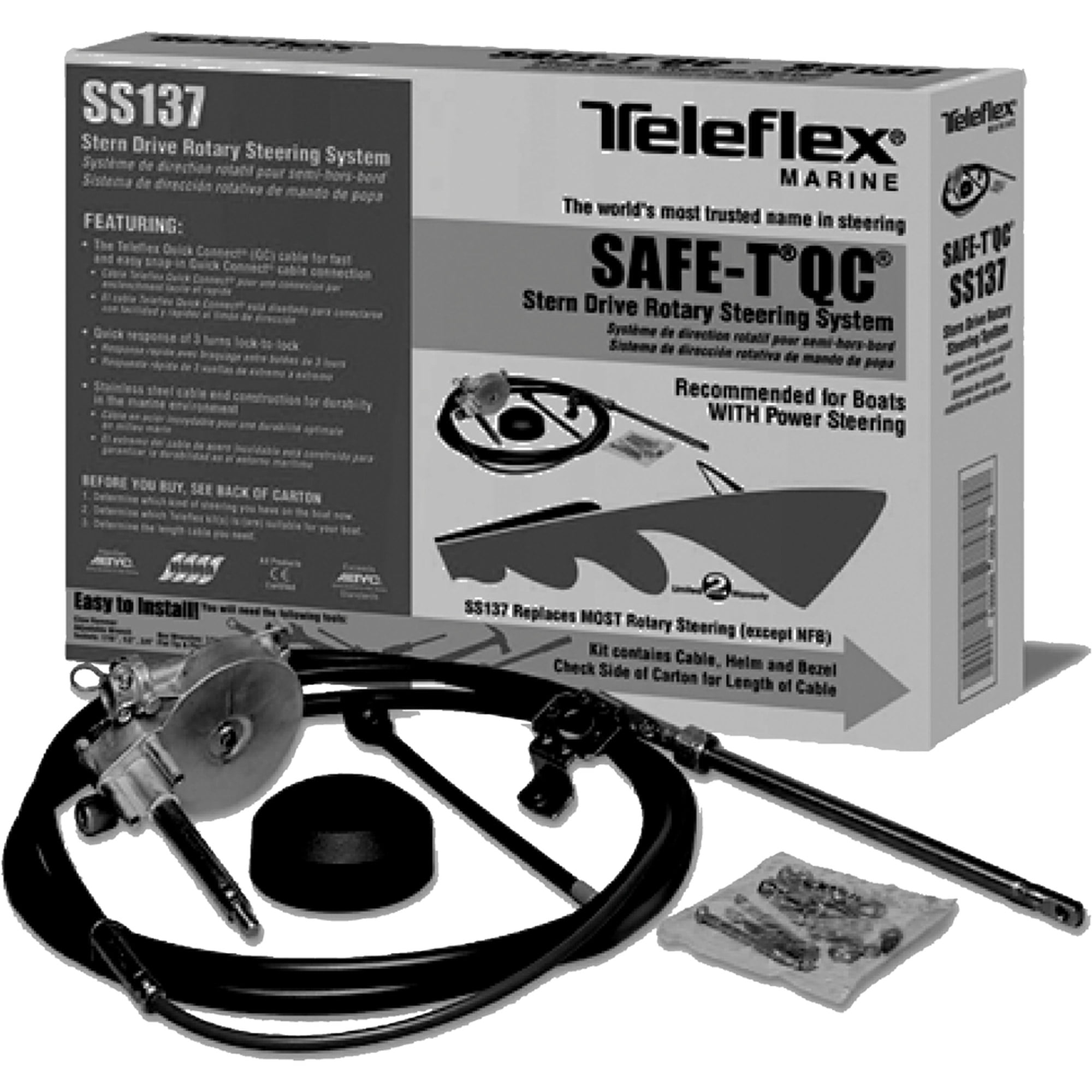 Boat Parts 12 Ft Seastar Teleflex SafeT Quick Connect Rotary Steering