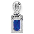 thumbnail image 2 of Auriga Fine Jewelry Sterling Silver Rhodium Plated Diamond & Sapphire Oval Pendant for Women (L-11mm, W-4mm), 2 of 6