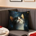 thumbnail image 4 of Funda de almohada con estampado "A" de 45 x 45 cm | Moderna funda de almohada de lino para salón y dormitorio | Lavable a máquina con cremallera | Tacto suave y cómodo para sofá o cama, 4 of 6